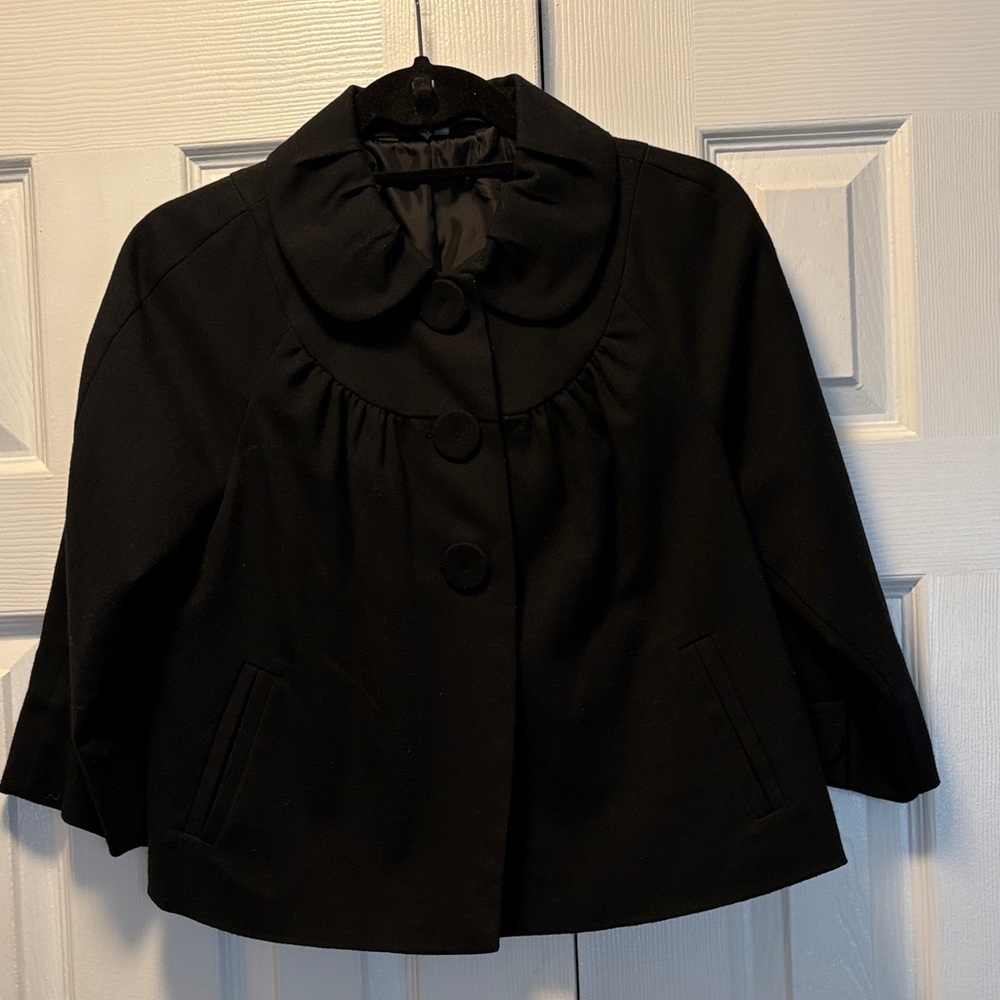Elegant Black Cape Coat